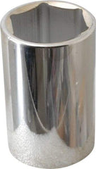 Paramount - 1-7/16", 1/2" Drive, Deep Hand Socket - 6 Points, 3-1/2" OAL, Steel, Chrome Finish - Industrial Tool & Supply
