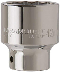 Paramount - 3/4" Drive, Standard Hand Socket - 12 Points, 2-29/32" OAL, Steel, Chrome Finish - Industrial Tool & Supply