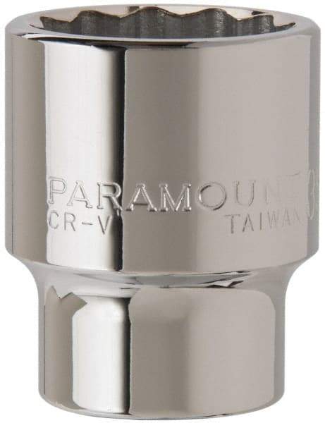 Paramount - 3/4" Drive, Standard Hand Socket - 12 Points, 2-5/8" OAL, Steel, Chrome Finish - Industrial Tool & Supply