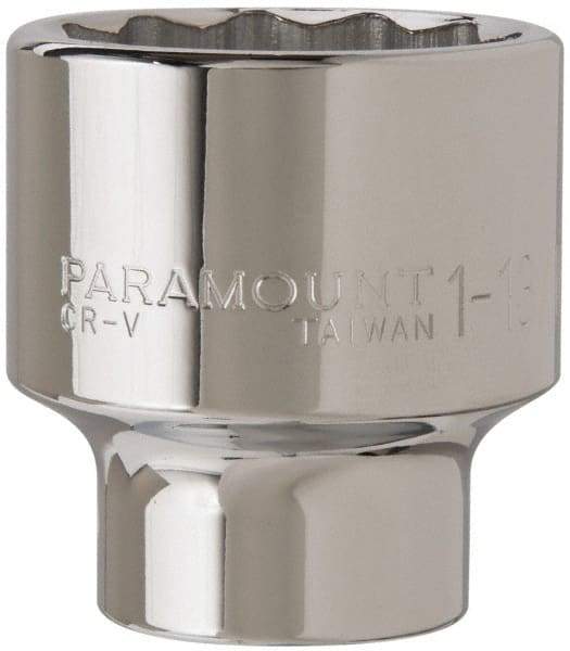 Paramount - 1-13/16", 3/4" Drive, Standard Hand Socket - 12 Points, 2-29/32" OAL - Industrial Tool & Supply