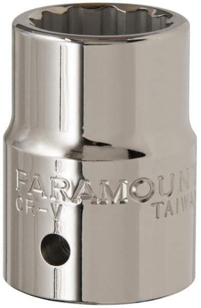 Paramount - 3/4" Drive, Standard Hand Socket - 12 Points, 2" OAL, Steel, Chrome Finish - Industrial Tool & Supply