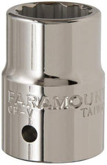 Paramount - 3/4" Drive, Standard Hand Socket - 12 Points, 2" OAL, Steel, Chrome Finish - Industrial Tool & Supply