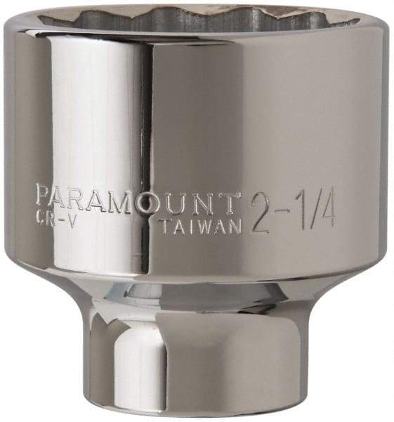 Paramount - 2-1/4", 3/4" Drive, Standard Hand Socket - 12 Points, 3-1/2" OAL - Industrial Tool & Supply