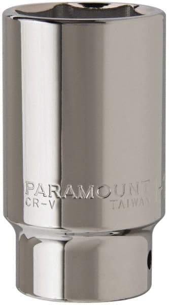 Paramount - 1-1/2", 3/4" Drive, Deep Hand Socket - 6 Points, 3-1/2" OAL, Steel, Chrome Finish - Industrial Tool & Supply