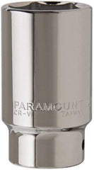 Paramount - 1-1/2", 3/4" Drive, Deep Hand Socket - 6 Points, 3-1/2" OAL, Steel, Chrome Finish - Industrial Tool & Supply