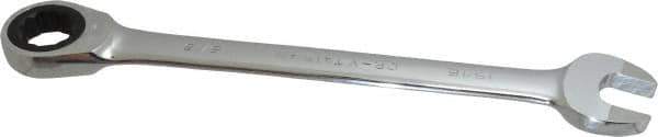 Paramount - 15/16" 12 Point Ratcheting Combination Wrench - 11-7/8" OAL, Chrome Vanadium Steel, Polished Finish - Industrial Tool & Supply