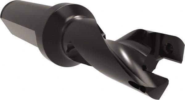 Allied Machine and Engineering - Series 16, 16 to 17mm Diam, 3/4" Diam Straight Shank with Flange, Helical Flute Spade Drill - 13/16" Max Depth, 2" Body Length, 4-1/32" OAL, Short Length, Through Coolant - Industrial Tool & Supply