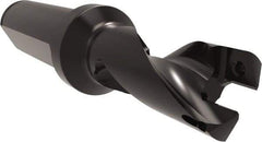 Allied Machine and Engineering - Series 16, 16 to 17mm Diam, 3/4" Diam Straight Shank with Flange, Helical Flute Spade Drill - 13/16" Max Depth, 2" Body Length, 4-1/32" OAL, Short Length, Through Coolant - Industrial Tool & Supply