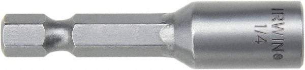 Irwin - 1/4" Magnetic Nutsetter - 1/4" Hex Drive, 4" OAL - Industrial Tool & Supply