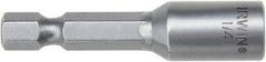 Irwin - 1/4" Magnetic Nutsetter - 1/4" Hex Drive, 4" OAL - Industrial Tool & Supply