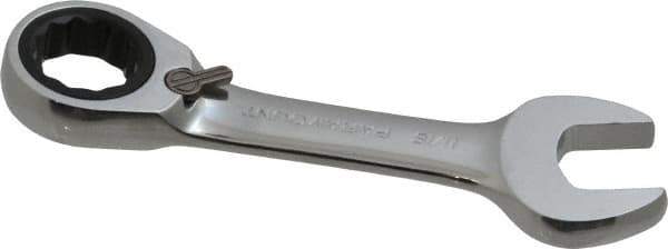 Paramount - 11/16" 12 Point Offset Combination Wrench - 15° Offset Angle, 5" OAL, Chrome Vanadium Steel, Polished Finish - Industrial Tool & Supply