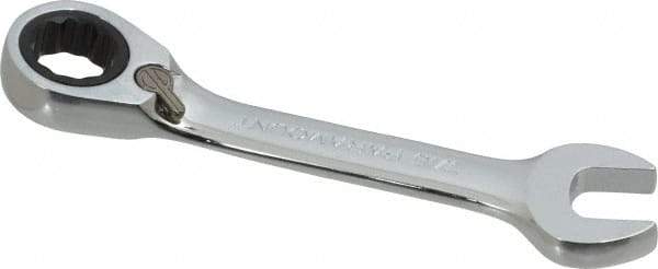 Paramount - 7/16" 12 Point Offset Combination Wrench - 15° Offset Angle, 4" OAL, Chrome Vanadium Steel, Polished Finish - Industrial Tool & Supply