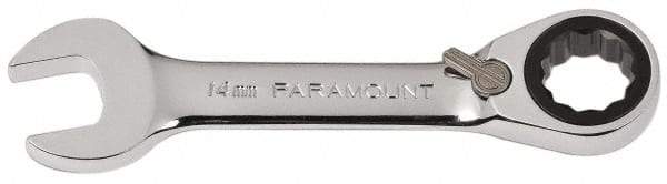 Paramount - 14mm 12 Point Combination Wrench - 15° Head Angle, 4-33/64" OAL, Chrome Vanadium Steel, Polished Finish - Industrial Tool & Supply