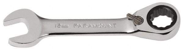 Paramount - 12mm 12 Point Combination Wrench - 15° Head Angle, 4-11/64" OAL, Chrome Vanadium Steel, Polished Finish - Industrial Tool & Supply