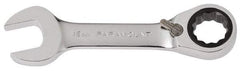 Paramount - 16mm 12 Point Combination Wrench - 15° Head Angle, 4-53/64" OAL, Chrome Vanadium Steel, Polished Finish - Industrial Tool & Supply