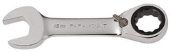 Paramount - 19mm 12 Point Combination Wrench - 15° Head Angle, 5-15/32" OAL, Chrome Vanadium Steel, Polished Finish - Industrial Tool & Supply