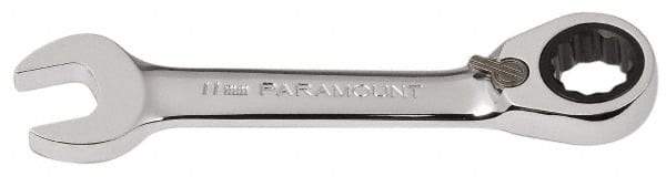 Paramount - 11mm 12 Point Combination Wrench - 15° Head Angle, 4-3/64" OAL, Chrome Vanadium Steel, Polished Finish - Industrial Tool & Supply