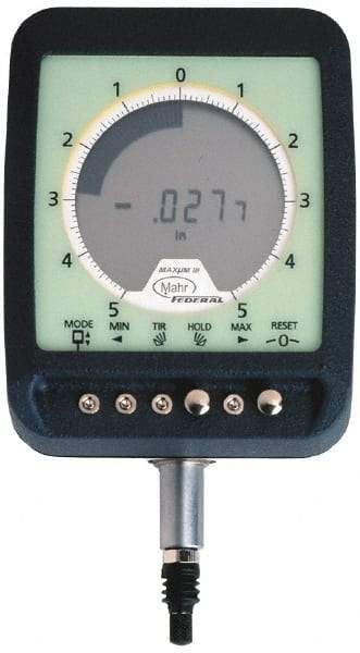 Mahr - 0 to 1.99mm Range, 0.0001 & 0.0005" Graduation, Electronic Drop Indicator - Accurate to 0.35%, English & Metric System, Digital Display - Industrial Tool & Supply