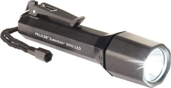 Pelican Products, Inc. - Plastic Industrial Tactical Flashlight - 161 Lumens, 22 hr Runtime, White LED Bulb, Black Body, 3 C Alkaline Batteries Included - Industrial Tool & Supply