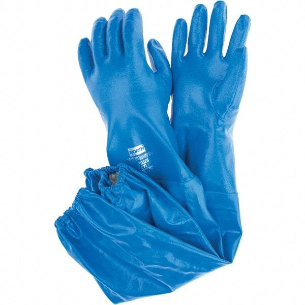 North - Chemical Resistant Gloves - NITRIKNIT SZ10 BLU 1PR NITRI-KNIT NITRILE GLOVE - Industrial Tool & Supply