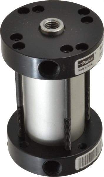 Parker - 1" Stroke x 1-1/8" Bore Double Acting Air Cylinder - 1/8 Port, 5/16-24 Rod Thread, -10 to 200°F - Industrial Tool & Supply