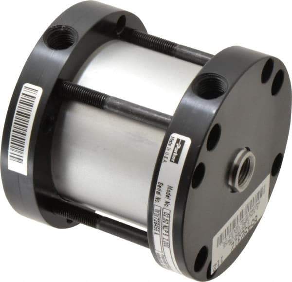 Parker - 2" Stroke x 2-1/2" Bore Double Acting Air Cylinder - 1/4 Port, 1/2-20 Rod Thread, -10 to 200°F - Industrial Tool & Supply