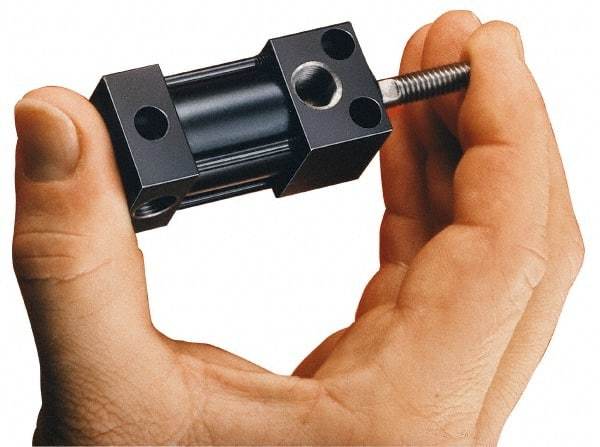 Parker - 4" Stroke x 1" Bore Double Acting Air Cylinder - 1/8 Port, 5/16-18 Rod Thread, 200 Max psi, -10 to 165°F - Industrial Tool & Supply