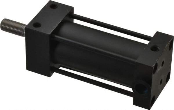 Parker - 2" Stroke x 1-1/8" Bore Double Acting Air Cylinder - 1/8 Port, 3/8-24 Rod Thread, 200 Max psi, -10 to 165°F - Industrial Tool & Supply