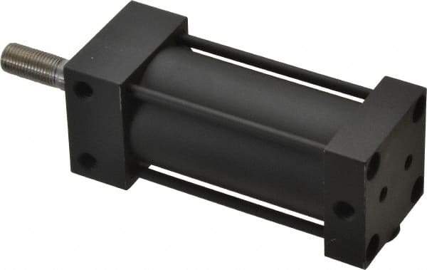 Parker - 2" Stroke x 1-1/4" Bore Double Acting Air Cylinder - 1/8 Port, 3/8-24 Rod Thread, 200 Max psi, -10 to 165°F - Industrial Tool & Supply