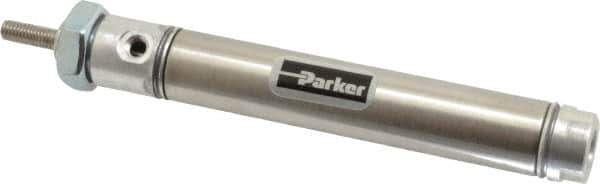 Parker - 2" Stroke x 9/16" Bore Double Acting Air Cylinder - 10-32 Port, 10-32 Rod Thread, 250 Max psi, 14 to 140°F - Industrial Tool & Supply
