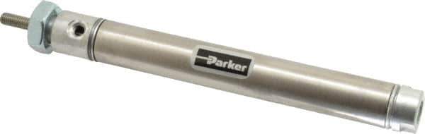 Parker - 3" Stroke x 9/16" Bore Double Acting Air Cylinder - 10-32 Port, 10-32 Rod Thread, 250 Max psi, 14 to 140°F - Industrial Tool & Supply