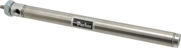 Parker - 8" Stroke x 3/4" Bore Double Acting Air Cylinder - 1/8 Port, 1/4-28 Rod Thread, 250 Max psi, 14 to 140°F - Industrial Tool & Supply