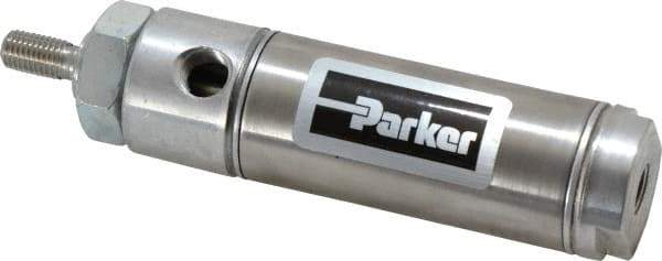 Parker - 1" Stroke x 1-1/16" Bore Double Acting Air Cylinder - 1/8 Port, 5/16-24 Rod Thread, 250 Max psi, 14 to 140°F - Industrial Tool & Supply