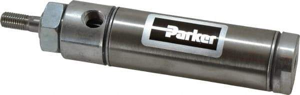 Parker - 1-1/2" Stroke x 1-1/16" Bore Double Acting Air Cylinder - 1/8 Port, 5/16-24 Rod Thread, 250 Max psi, 14 to 140°F - Industrial Tool & Supply