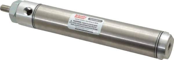 Parker - 4" Stroke x 1-1/16" Bore Double Acting Air Cylinder - 1/8 Port, 5/16-24 Rod Thread, 250 Max psi, 14 to 140°F - Industrial Tool & Supply