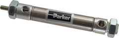 Parker - 2" Stroke x 3/4" Bore Double Acting Air Cylinder - 1/8 Port, 1/4-28 Rod Thread, 250 Max psi, 14 to 140°F - Industrial Tool & Supply