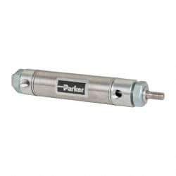 Parker - 2" Stroke x 1-1/16" Bore Double Acting Air Cylinder - 1/8 Port, 5/16-24 Rod Thread, 250 Max psi, 14 to 140°F - Industrial Tool & Supply
