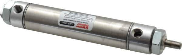 Parker - 3" Stroke x 1-1/16" Bore Double Acting Air Cylinder - 1/8 Port, 5/16-24 Rod Thread, 250 Max psi, 14 to 140°F - Industrial Tool & Supply