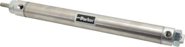 Parker - 8" Stroke x 1-1/16" Bore Double Acting Air Cylinder - 1/8 Port, 5/16-24 Rod Thread, 250 Max psi, 14 to 140°F - Industrial Tool & Supply