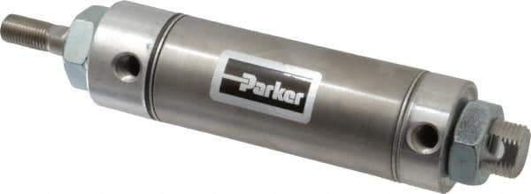 Parker - 2" Stroke x 1-1/2" Bore Double Acting Air Cylinder - 1/8 Port, 7/16-20 Rod Thread, 250 Max psi, 14 to 140°F - Industrial Tool & Supply