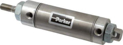 Parker - 2" Stroke x 1-1/2" Bore Double Acting Air Cylinder - 1/8 Port, 7/16-20 Rod Thread, 250 Max psi, 14 to 140°F - Industrial Tool & Supply