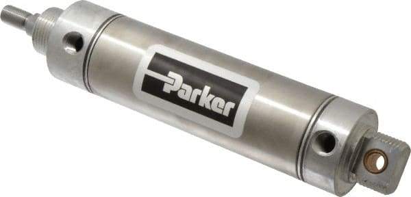 Parker - 4" Stroke x 2" Bore Double Acting Air Cylinder - 1/4 Port, 1/2-20 Rod Thread, 250 Max psi, 14 to 140°F - Industrial Tool & Supply