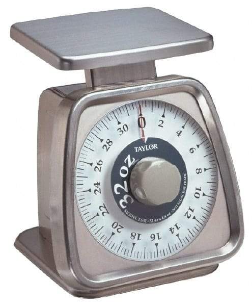 Taylor - 2.3 kg. Capacity, Analog Dial Portion Control Scale - 6 x 5" Platform - Industrial Tool & Supply