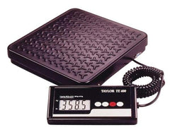 Taylor - 12" x 12" Wide Base, 400 Lb Capacity, LCD with 6' Cable Receiving Scale - Steel Tread Plate Platform - Industrial Tool & Supply