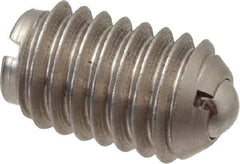 Gibraltar - 3/8-16, 0.187" Ball Diam, 5/8" Body Length, 0.048" Max Ball Reach, Threaded Ball Plunger - Stainless Steel Body, Stainless Steel Ball, 6 Lb Initial End Force, 21 Lb Final End Force - Industrial Tool & Supply