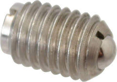 Gibraltar - 1/2-13, 0.281" Ball Diam, 3/4" Body Length, 0.072" Max Ball Reach, Threaded Ball Plunger - Stainless Steel Body, Stainless Steel Ball, 6 Lb Initial End Force, 30 Lb Final End Force - Industrial Tool & Supply