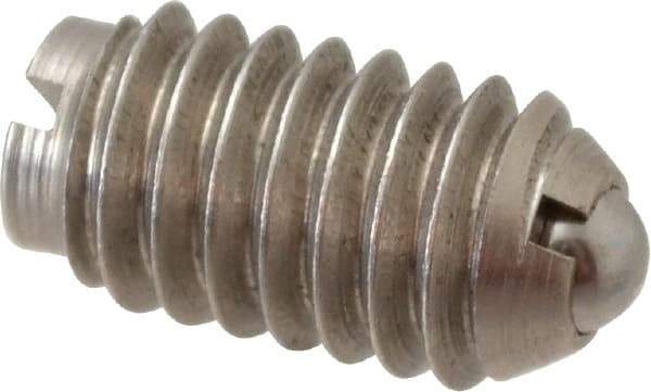 Gibraltar - 5/16-18, 0.156" Ball Diam, 37/64" Body Length, 0.04" Max Ball Reach, Threaded Ball Plunger - Stainless Steel Body, Stainless Steel Ball, 2 Lb Initial End Force, 4.5 Lb Final End Force, Locking Element - Industrial Tool & Supply