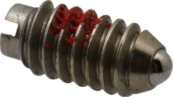 Gibraltar - 5-40, 0.062" Ball Diam, 1/4" Body Length, 0.02" Max Ball Reach, Threaded Ball Plunger - Stainless Steel Body, Stainless Steel Ball, 0.25 Lb Initial End Force, 0.75 Lb Final End Force, Locking Element - Industrial Tool & Supply