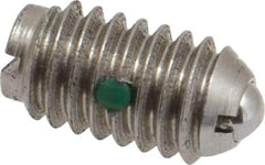 Gibraltar - 5/16-18, 0.156" Ball Diam, 37/64" Body Length, 0.04" Max Ball Reach, Threaded Ball Plunger - Stainless Steel Body, Stainless Steel Ball, 4 Lb Initial End Force, 9 Lb Final End Force, Locking Element - Industrial Tool & Supply