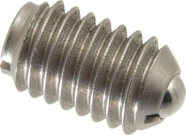 Gibraltar - 3/8-16, 0.187" Ball Diam, 5/8" Body Length, 0.048" Max Ball Reach, Threaded Ball Plunger - Stainless Steel Body, Stainless Steel Ball, 5 Lb Initial End Force, 10 Lb Final End Force - Industrial Tool & Supply